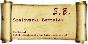 Spalovszky Bertalan névjegykártya