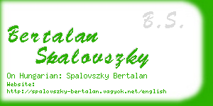 bertalan spalovszky business card